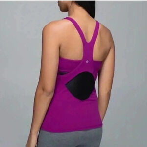 LULULEMON Athletica Cross-back Mesh Purple  Tank Size 2